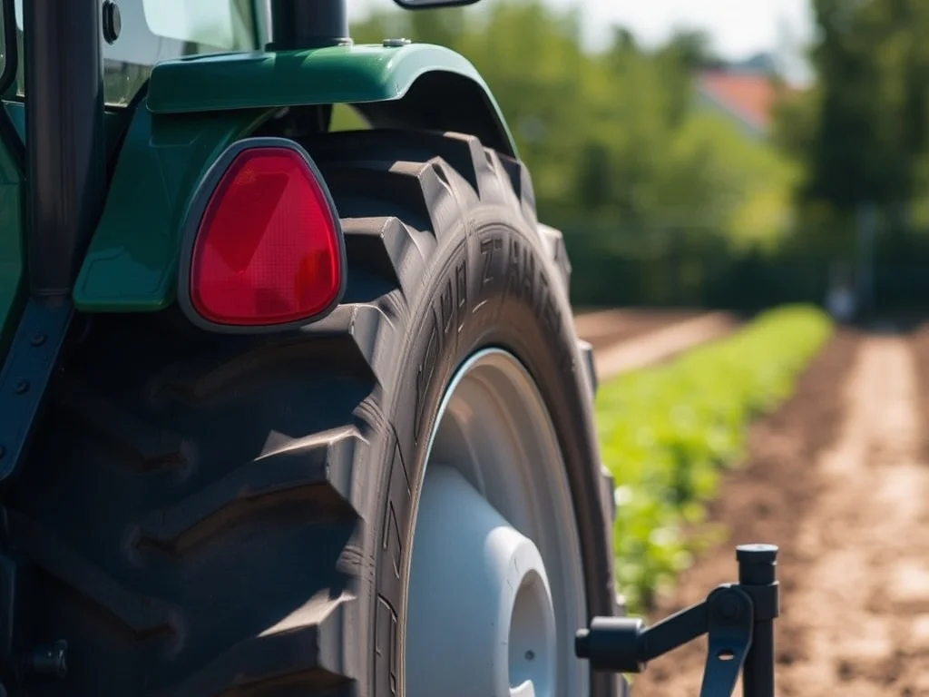 Tracteur remplissant un réservoir dans une exploitation agricole, cuves et bidons visibles