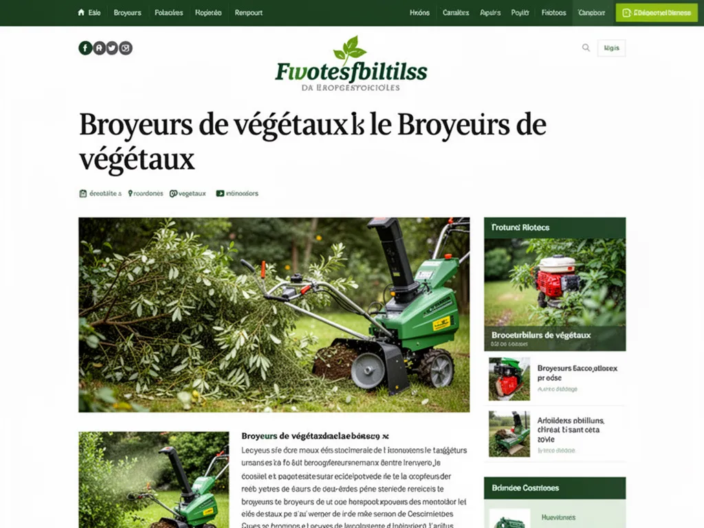Broyeur de végétaux attelé près d’un tas de branches et de résidus ligneux sur une exploitation