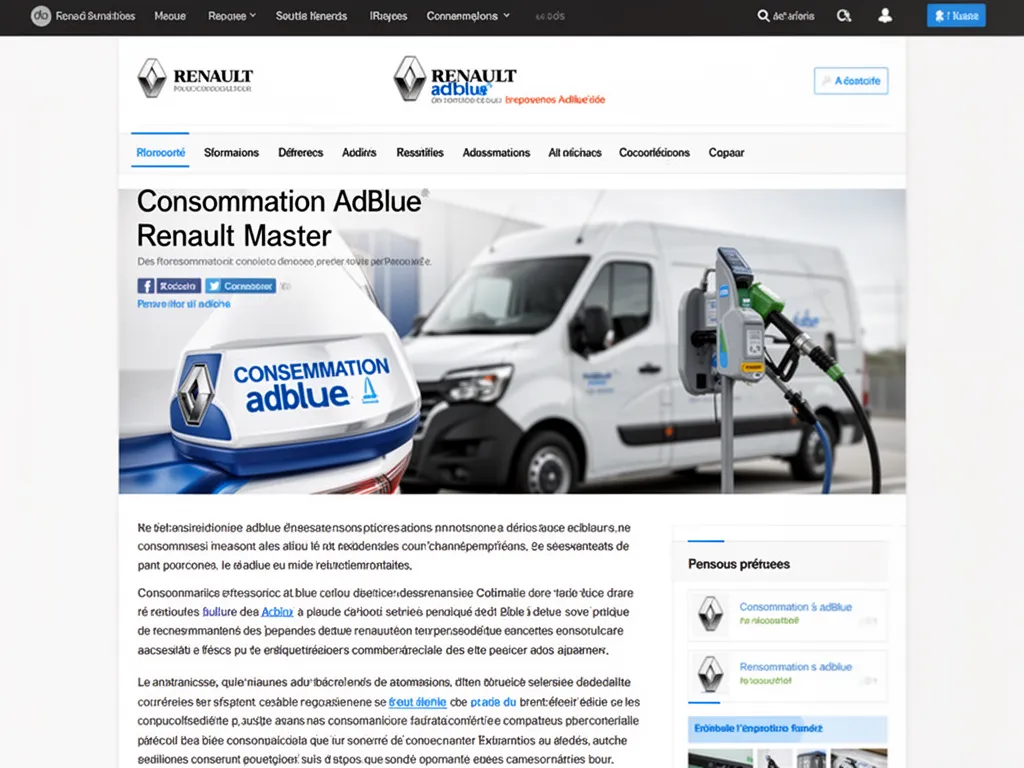 Renault Master roulant sur route de ferme, bouchon réservoir AdBlue visible