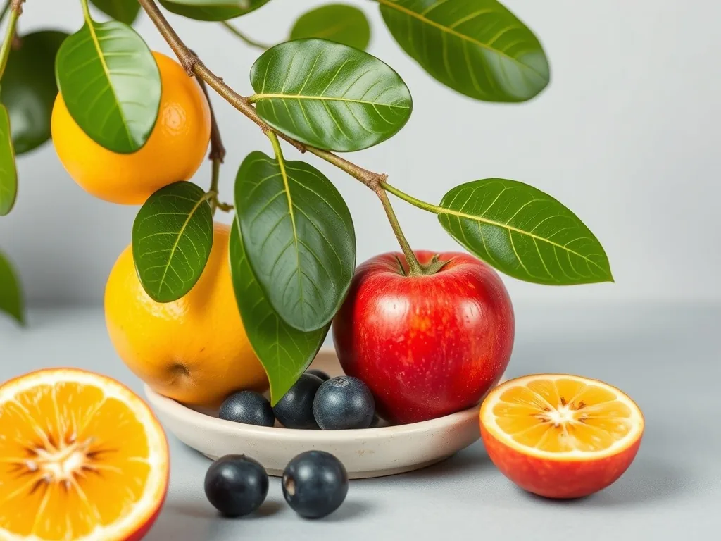 Une cagette remplie d'ananas, d'avocats et d'abricots mûrs