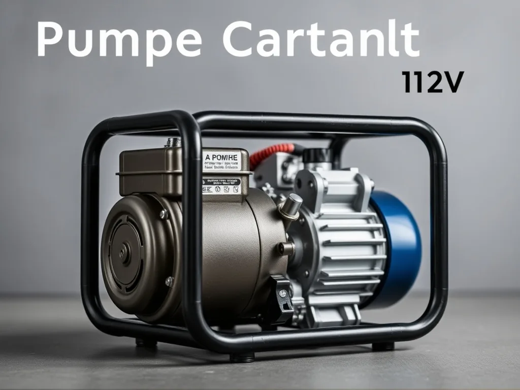 Pompe de transfert carburant 12V en action, branchée sur batterie, tuyau plongé dans un bidon