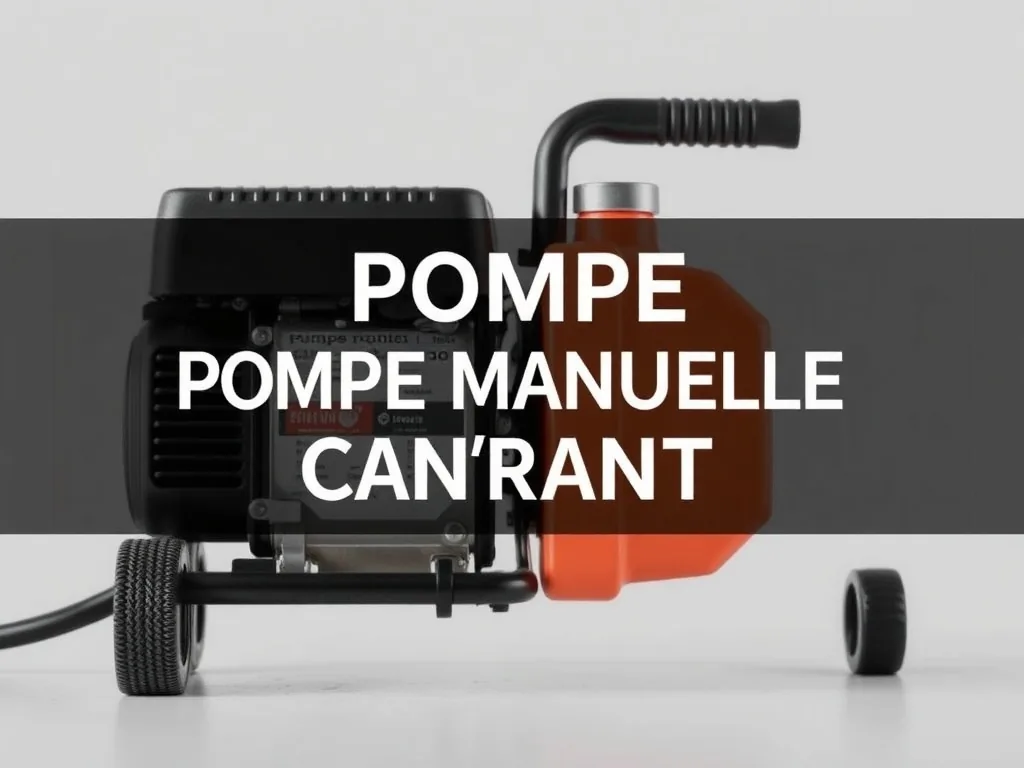Pompe manuelle rotative en métal installée sur une cuve GNR avec un tuyau de transfert