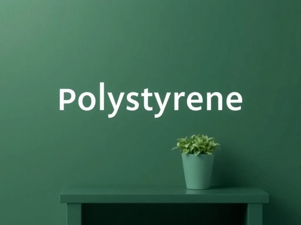Poubelle marquée polystyrène près d’un hangar agricole avec des blocs de mousse