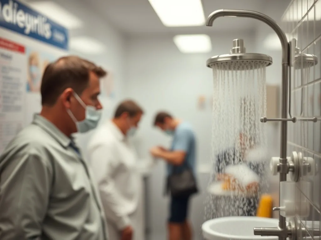 Vue rapprochée d'une bonde de douche italienne en acier inoxydable avec des résidus organiques, symbolisant les causes de mauvaises odeurs