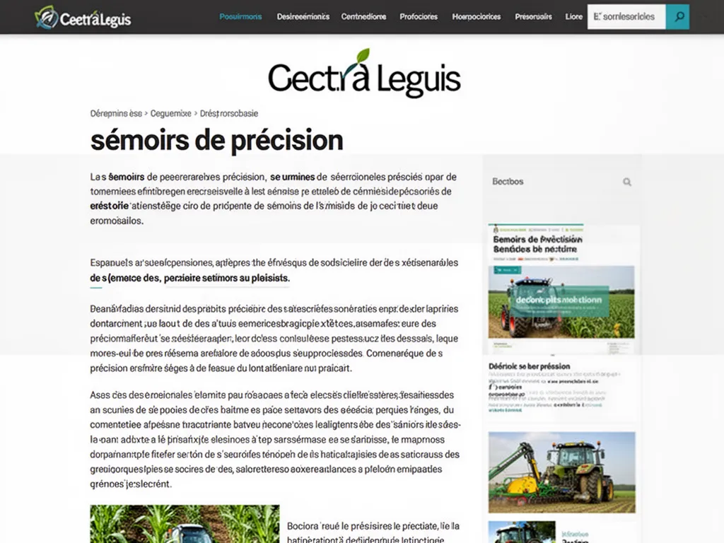 Semoir de précision attelé à un tracteur dans une parcelle préparée au semis