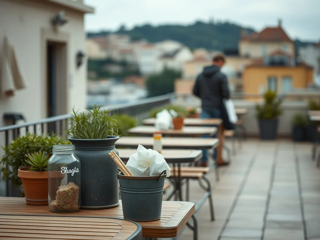 Terrasse en bois posée sur des plots en parpaing en cours de construction