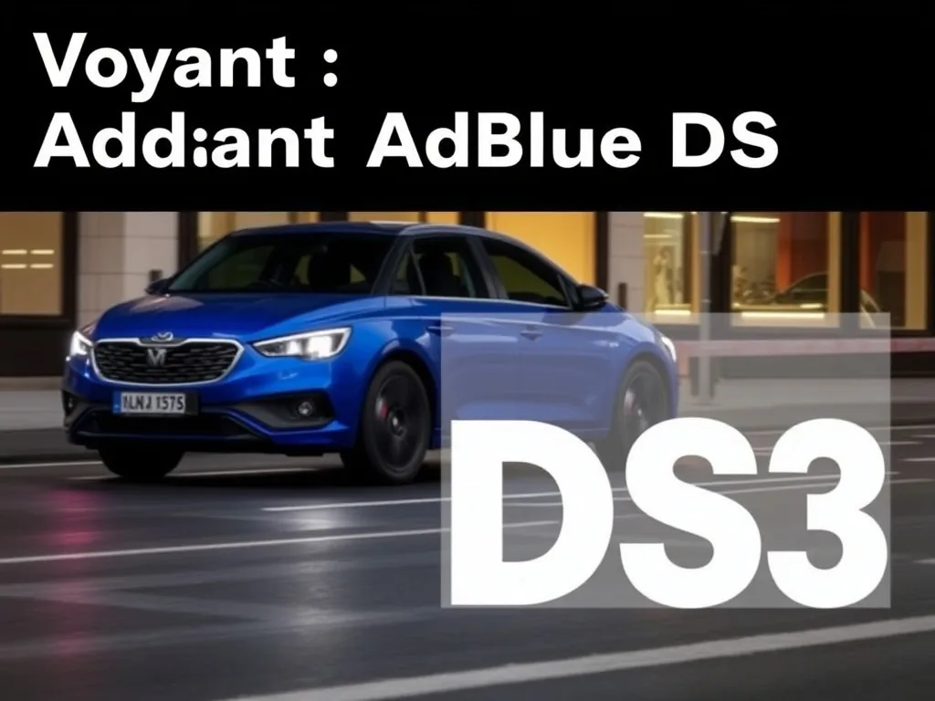 Tableau de bord d'une Citroën DS3 avec le voyant AdBlue et le message d'alerte démarrage impossible